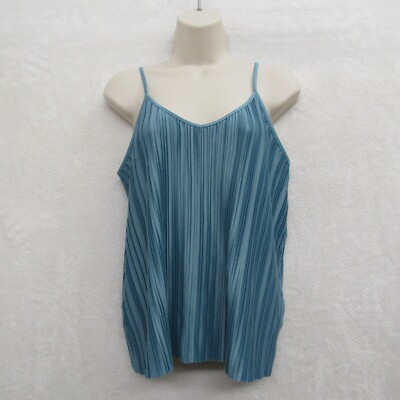 Maurices Blue Shirt Blouse Top Womens Medium Sleeveless V Neck Formal Casual