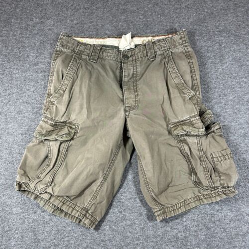 Vintage Y2k Gap Cargo Shorts Mens Medium 34 Brown Button Fly