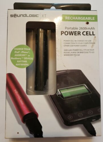 Sound Logic XT Rechargeable Portable 2600mAh Power Cell Black Color Brand New - Afbeelding 1 van 2