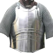 Medieval 18 Gauge Steel Body Armor Breast Plate Fluted Cuirass LARP Costume