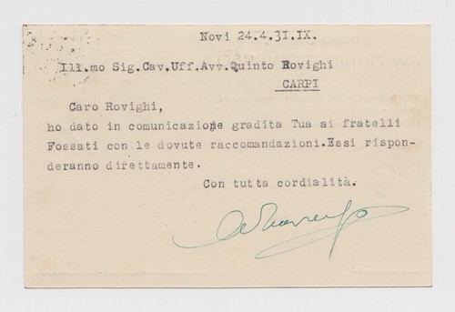 CARTOLINA COMMERCIALE AVV. MARIO TRAVERSO VIAGGIATA 1931 - Bild 2 von 2
