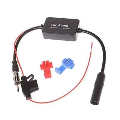 Universal Car Stereo FM Radio Antenna Signal Booster Amplifier Amp,12V Black