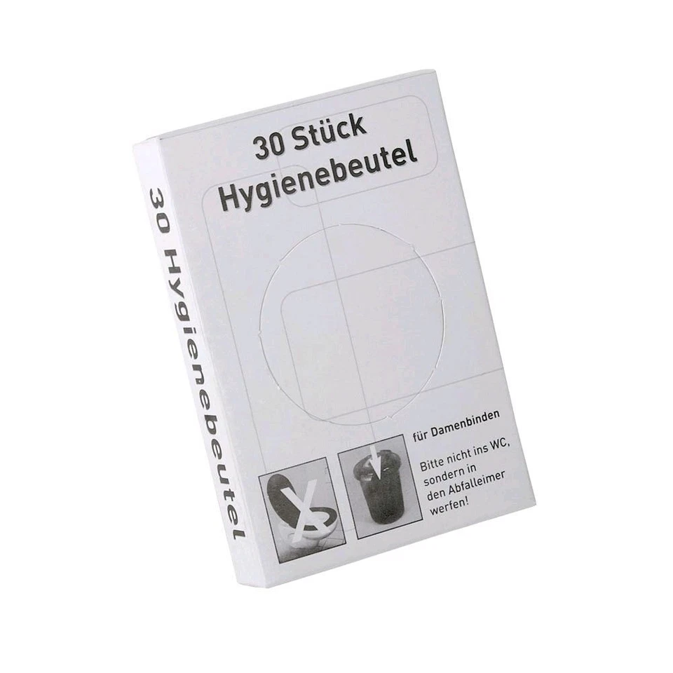 MARKENLOS Ampri PE-Hygienebeutel Hygienetüten für Damenhygieneartikel Box mit 30 Stück
