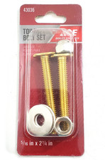 Ace Hardware 43036 Toilet Bolt Set Brass 5/16" X 2-1/4" With Nuts Washers