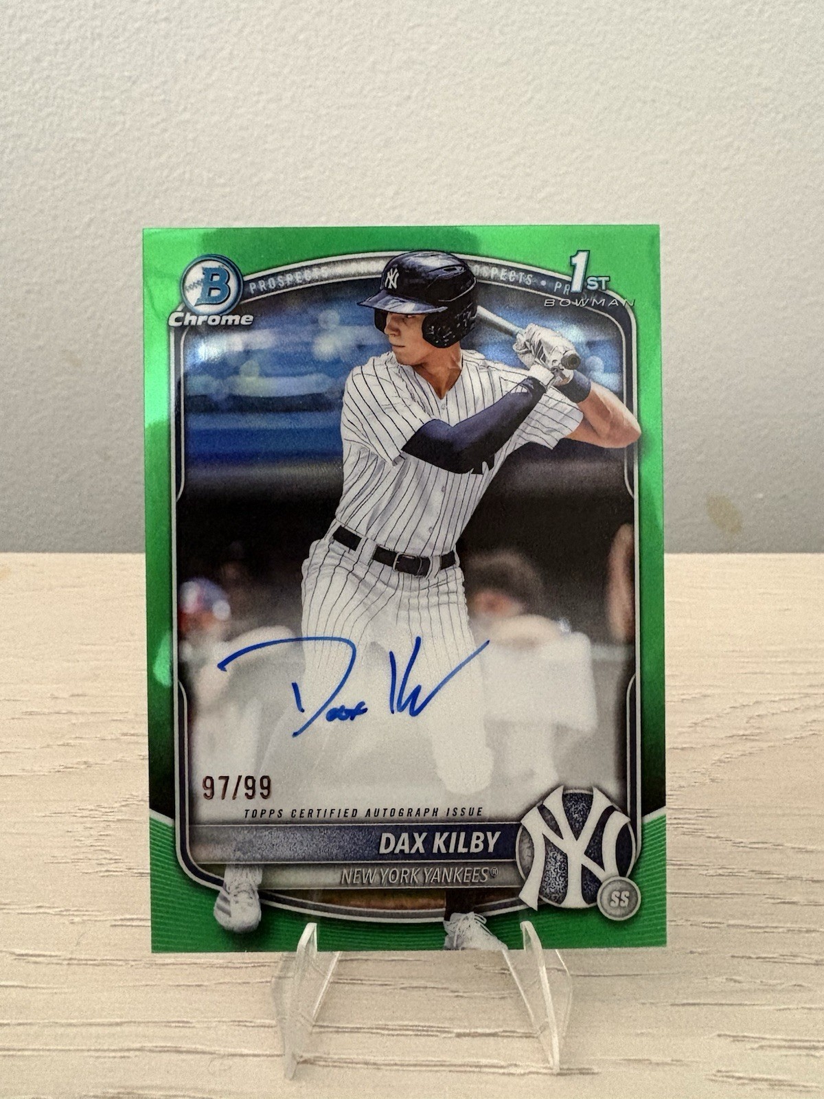 2025 Bowman Draft Chrome Dax Kilby 1st Auto Green  /99 #CPA-DK New York Yankees