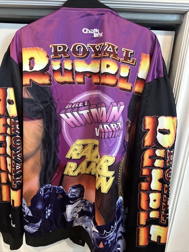 chalk line WWE Royal Rumble 1993 Brett Hart Razor Ramon Satin jacket 3xl Nwt