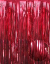 3.2x9.8 ft Metallic Tinsel Foil Fringe Curtains Party Photo Backdrop 1 Pack
