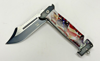 NEW American flag with Eagle design on handle Large Pocket Knife