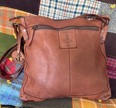 NWT Harbour 2nd Vera Tanned Leather Crossbody Cognac Soft Leather