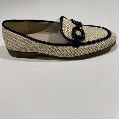 Kenneth Cole New York Linda Bit Raffia Slip-on Loafers Women s Sz 8.5 Natural