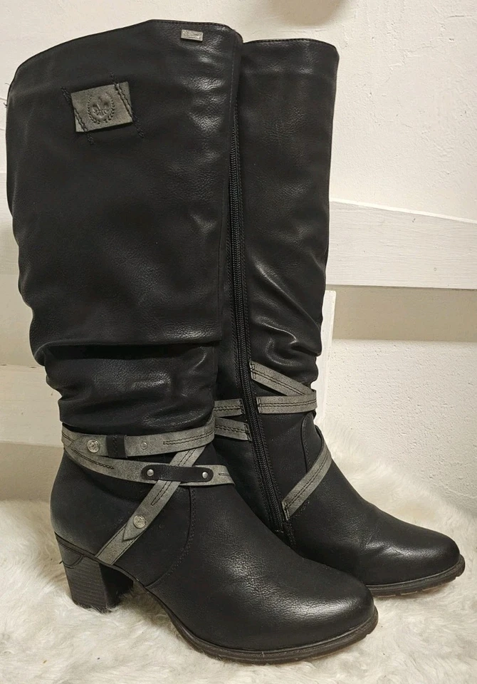 Rieker Hochschaft-Stiefel Gr.41 Winterstiefel Damen Schuhe Bottes Absatzschuhe - Bild 1 von 4