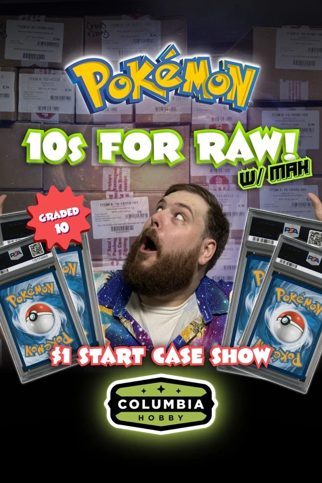 Selling PSA 10s for Raw Prices and $1 Start Pokemon Cases w/Mak