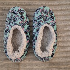 Womens Disney Lilo And Stitch Slippers Blue Size S/M