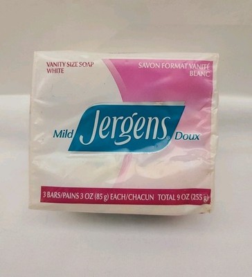 Jergens Mild Vanity Size Soap White, 3 Bars, 3 oz each