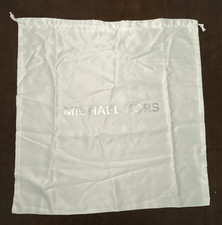 Michael Kors Large Satin Silver Logo White Drawstring Dust Bag 18"x18"