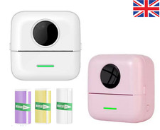 Mini Compact Bluetooth Printer Inkless Thermal Printer + 3 Rolls sticker paper