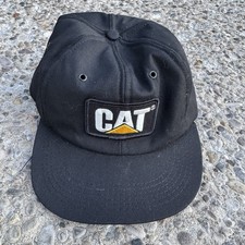 Vintage Cat Caterpillar Box Logo Hat Snapback Made in USA Fair Condition