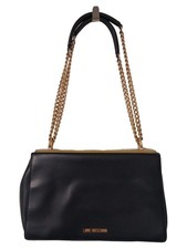 Love Moschino Henkeltasche Damen Schwarz Elegant Goldkette Handtasche
