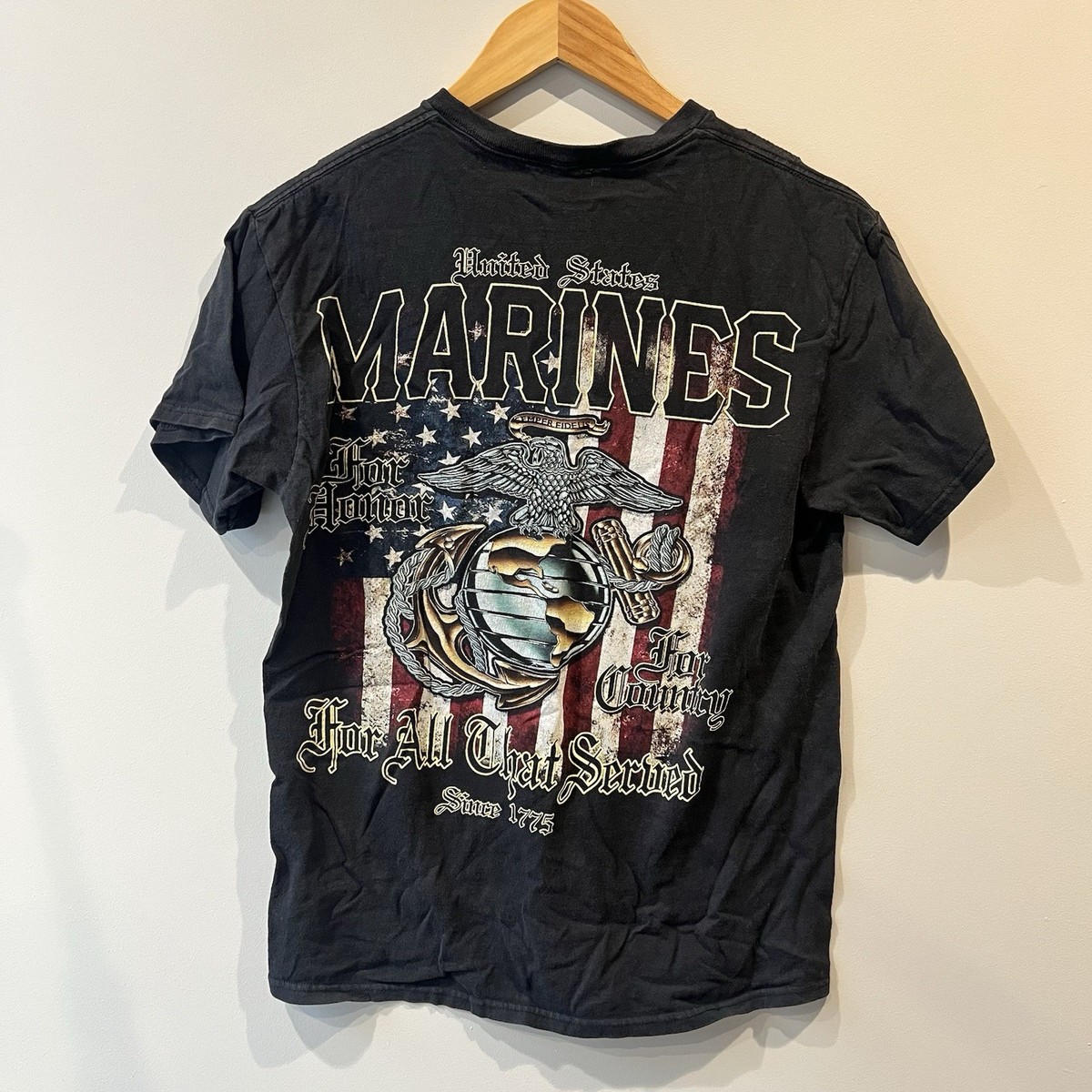 Black Ink Design United States Marines Graphic T Shirt View 3