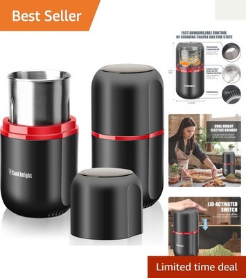 High-Performance Black Electric Grinder - Large Capacity & One-Button Operation