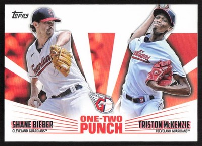 2023 Topps One-Two Punch Shane Bieber Triston McKenzie #12P-13 Guardians