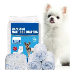 12PCS Disposable Male Dog Belly Wrap Leak Proof Puppy Nappies Sanitary Diapers