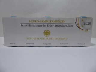 5 Euro Collector Coins 2020 ADFGJ "Subpolar Zone" Proof in Plexigl. WY7423