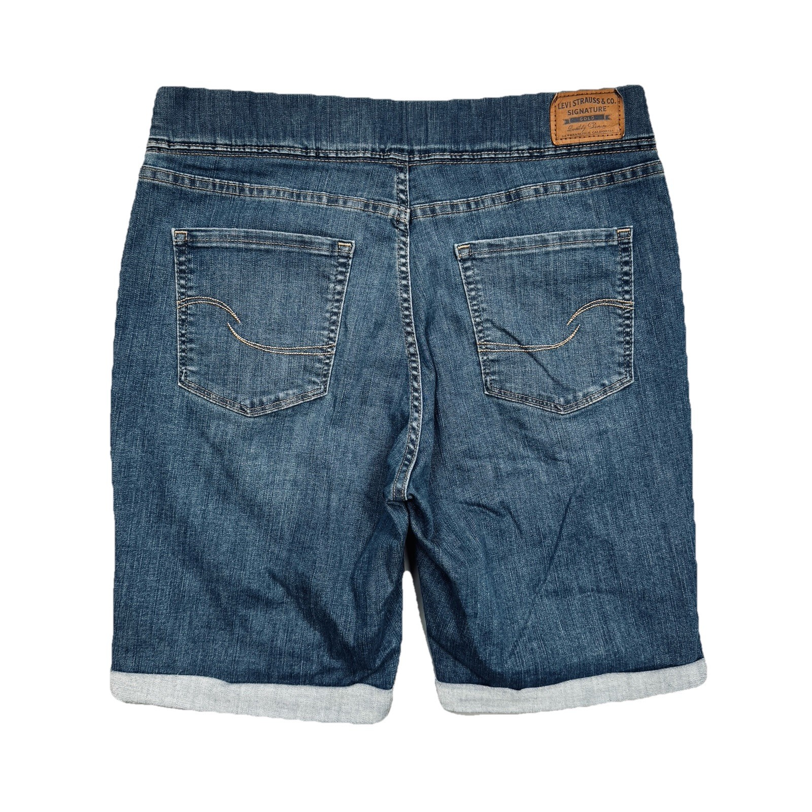 Signature Pull On Bermuda Totally Shaping Shorts 14 (W32 Inseam 8.5) Blue Womens thumbnail 3