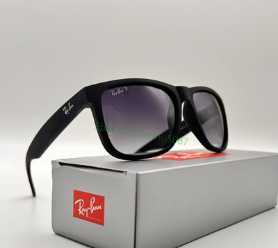 Ray-Ban Justin RB4165 622/T3 Matte Rubber Black Grey Polarized