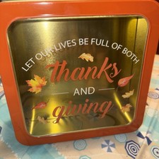 Square Tin Box, Window Lid, Cookie Candy Stor...