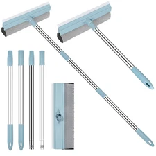 Window Squeegee for Home, 2-in-1 Window Cleaner Tool