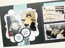 Cat Scrapbook pages, Premade Cat Pages, Kitten Scrapbook Layouts, Kitten Pages