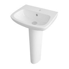 Image of Nuie Ambrose Basin and Full Pedestal 450mm Wide - 1 Tap Hole