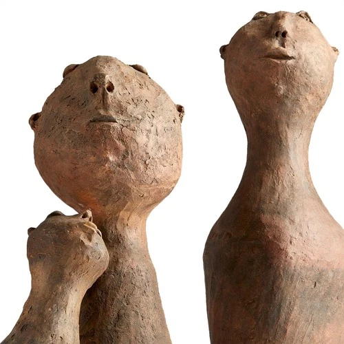 Joyful Java Rustic Resin Statue with Expressive Faces - Picture 2 of 6