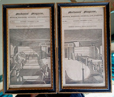 2 FRAMED GEORGIAN 19th CENTURY PRINTED ILLUSTRATIONS in HOGARTH STYLE FRAMES