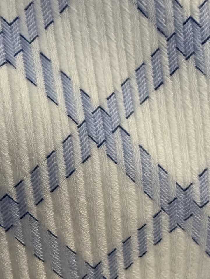 Camisa de vestir David Donahue manga larga con botones para hombre 16 34/35 blanca azul a cuadros nueva sin etiquetas Foto 3 de 4