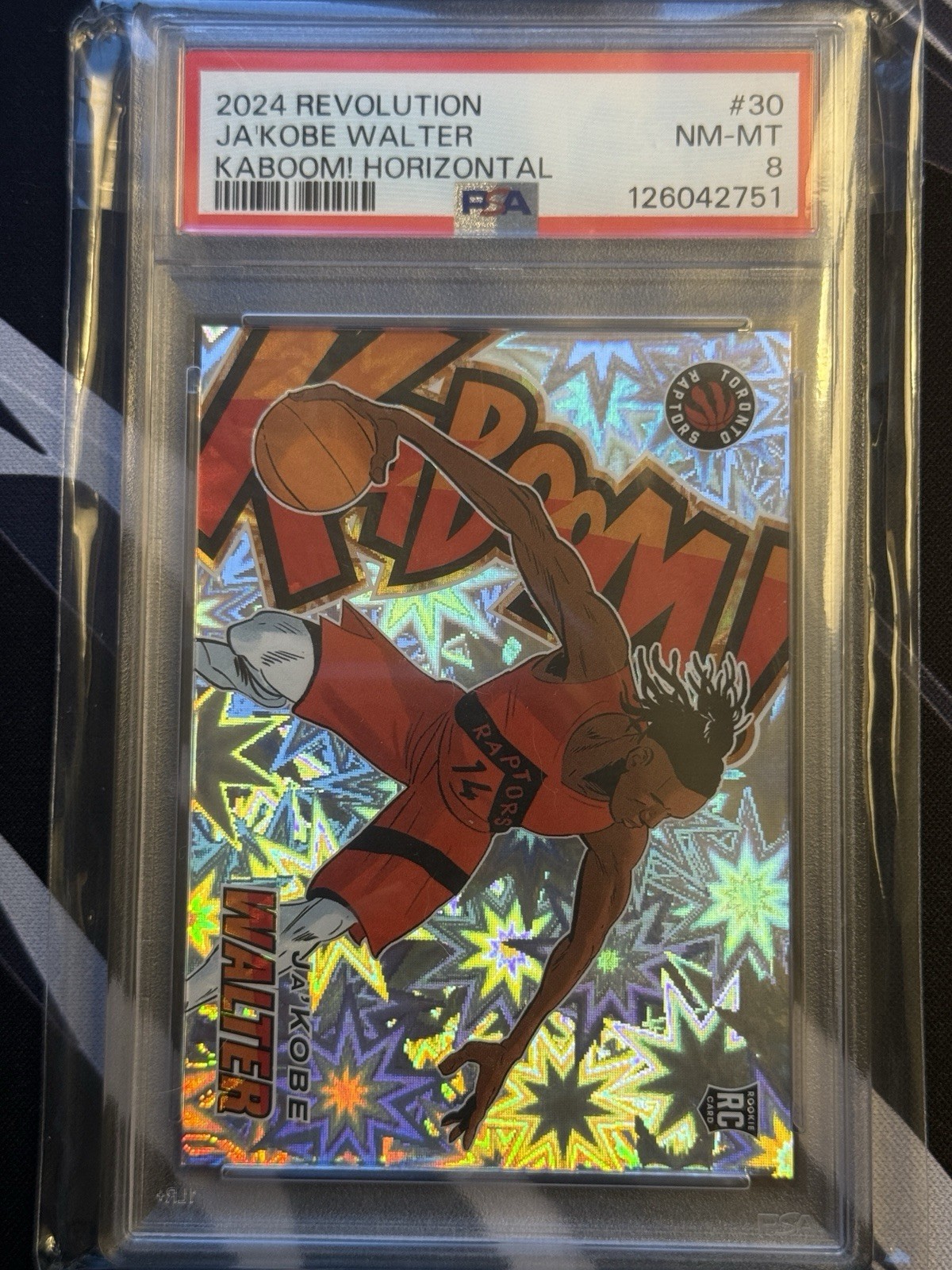 2024 Revolution Ja’Kobe Walter Kaboom! PSA 8 RC Raptors