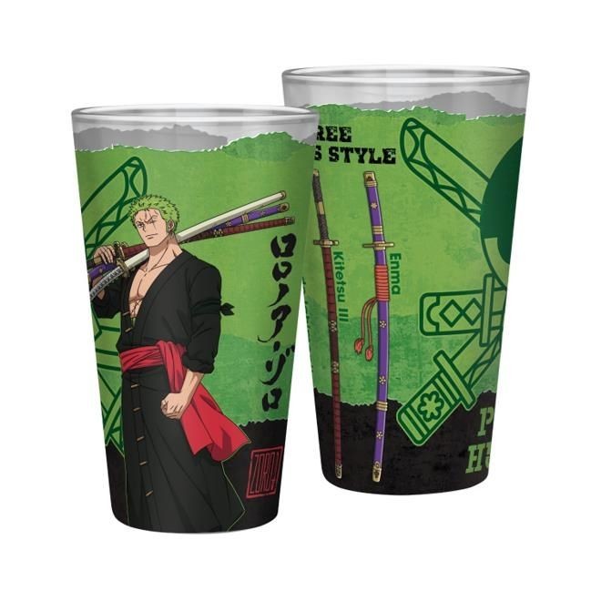 Merchandising One Piece: ABYstyle - Zoro (Large Glass 400 Ml / Bicchiere)