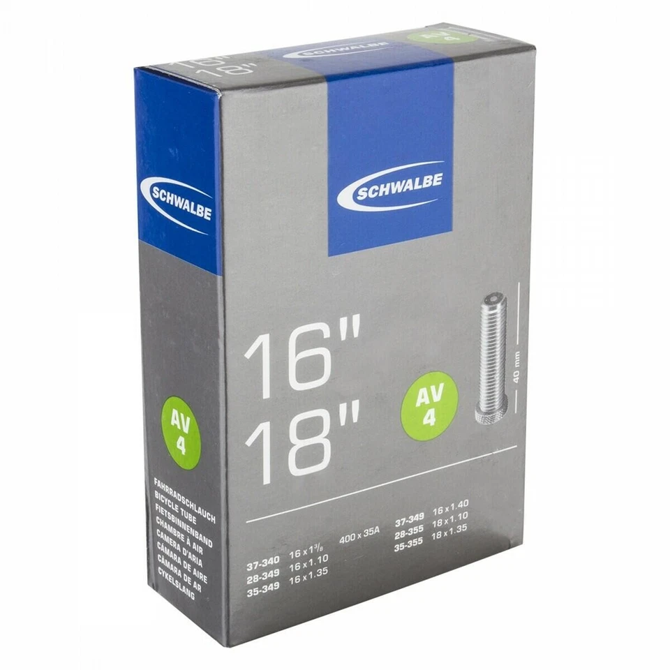 Chambre À Air Schwalbe 18 Pouces 340/355x38-37 40mm Valve Schrader - Photo 1/1