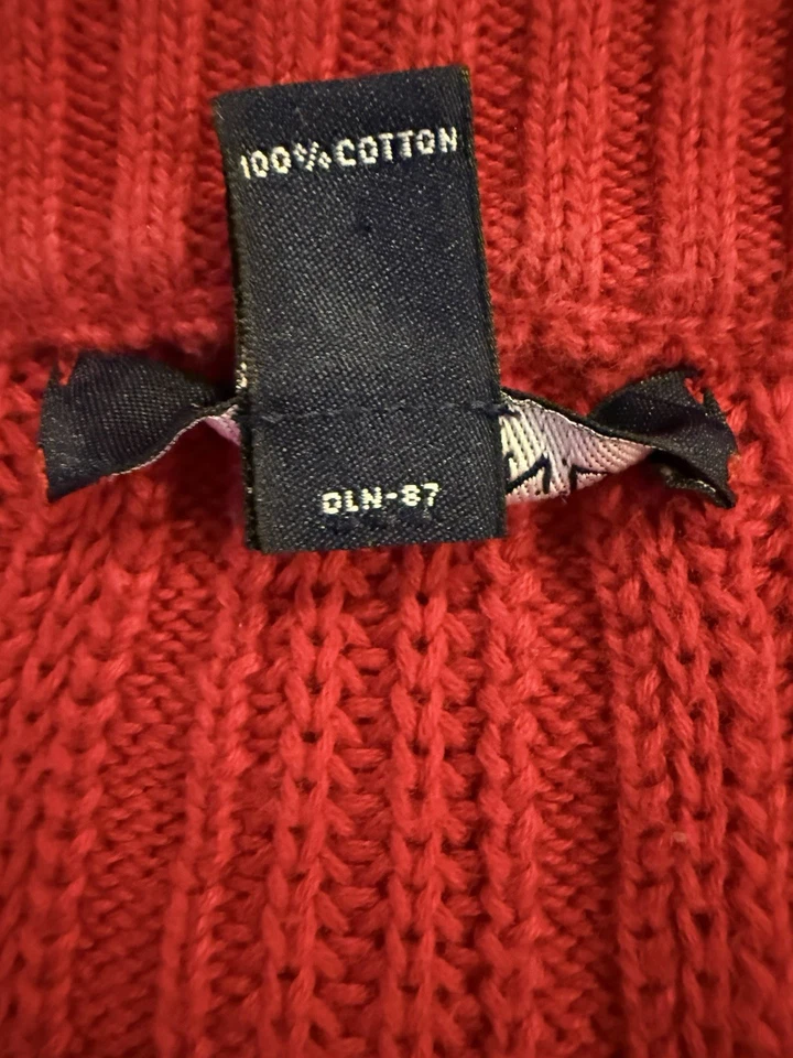 Suéter de malha Lands End Drifter cabo vermelho, tamanho 1X (16w - 18w). 100% algodão - Imagem 4 de 4