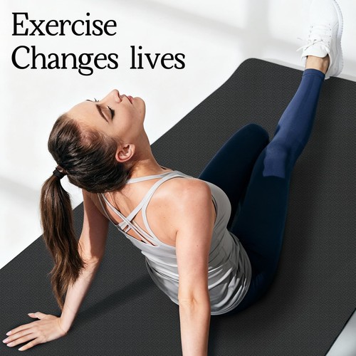 Extra Large Yoga Mat 6'x 4'x 6mm (1/4in) Thick Exercise Mat for Men and Women... - Picture 3 of 9