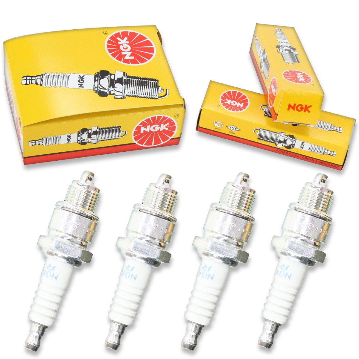 4 pcs NGK Standard Spark Plugs for 1955-1959 Porsche 356A 1.6L H4 - Engine xw