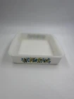 Vintage Glasbake Milk Glass 8" Pan 2428 Blueberry Design OVENWARE USA