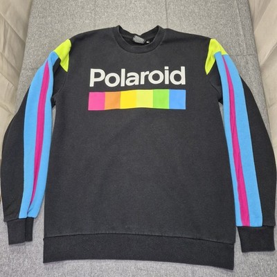 Polaroid Memorial Black Pullover Sweatshirt Men's Size Medium Longsleeve