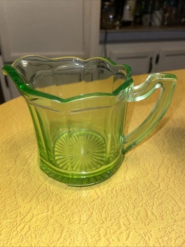 Vintage Uranium Glass Creamer Cup