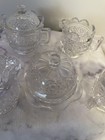 VINTAGE CLEAR GLASS MINIATURES FOR CHILD'S PLAY IN KITCHEN LOT OF 15 PIECES — photo 6