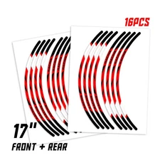 Red RUSH3 17 inch Edge Rim Sticker For Triumph STREET TWIN 16 17 18 19