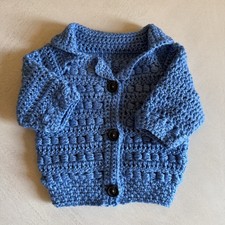 Handmade Baby Cardigan - Crocheted- Buttoned 0-6 Months