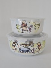 Disney Winnie the Pooh Ceramic Storage Bowl Set - 7” & 6” with Vented Lids