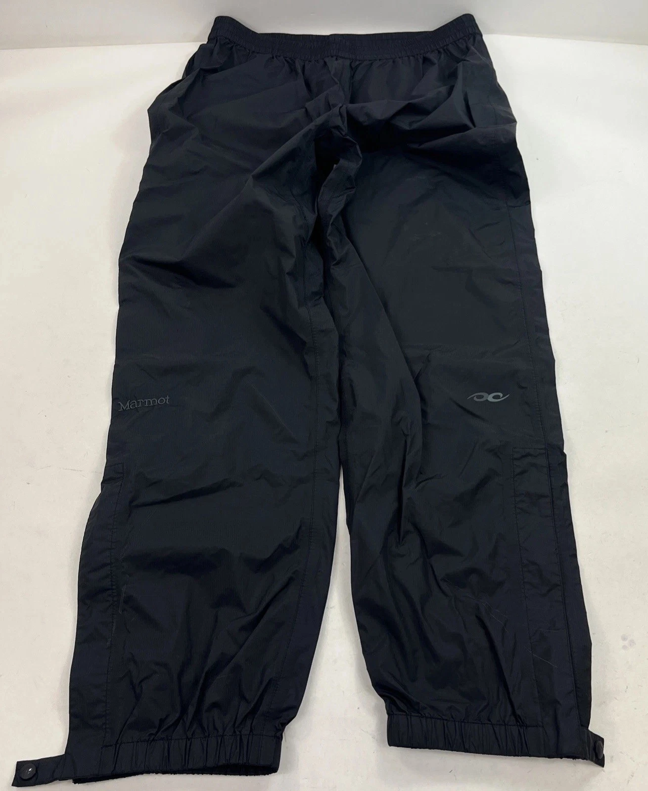 Marmot Precip Black Waterproof Rain Shell Pants Size Large Hiking Camping